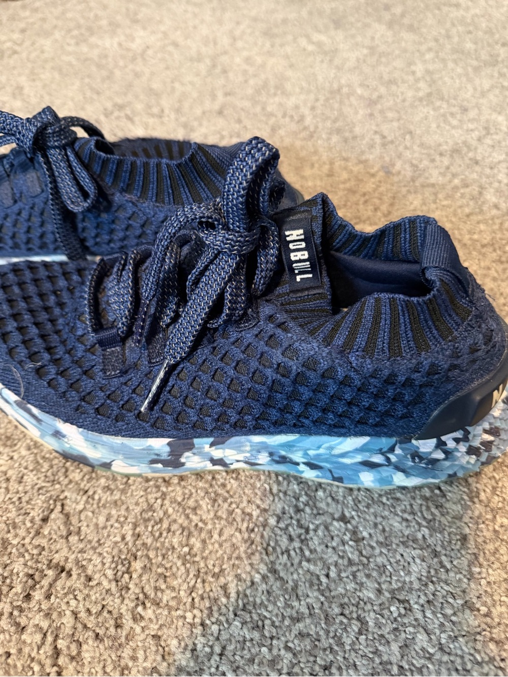 Navy blue NO BULL with multi colored soles